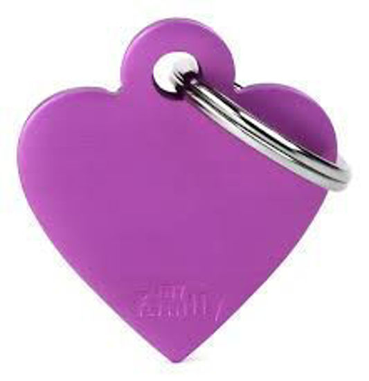 Imagen de ACCESORIOS PARA MASKOTAS -MEDALLA CHICA CORAZON VIOLETA MFB24