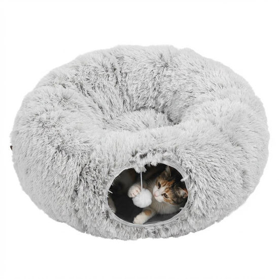 Imagen de ACCESORIOS PARA GATO - CTT/P85X85X26CM GRIS CUCHA TUNEL TERCIOPELO CON PELOTA 85X85X26CM GRIS