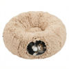 Imagen de ACCESORIOS PARA GATO - CTT/P85X85X26CMB CUCHA TUNEL TERCIOPELO CON PELOTA 85X85X26CM BEIGE
