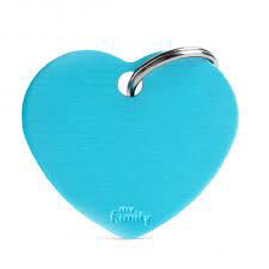 Imagen de ACCESORIOS PARA MASCOTAS - MFB65 MEDALLA CORAZON CELESTE  L